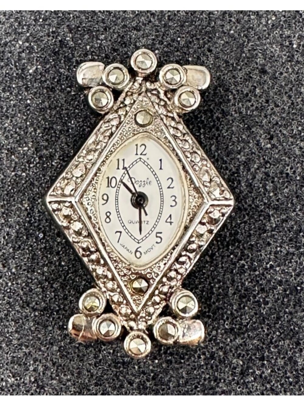 3/$30 Dazzle Watch Women Silver Tone Diamond Shape No Band New Battery